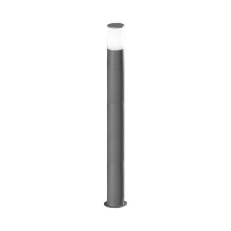 Sigaro - Borne de jardin avec ampoule E27 max 20W IP54, aluminium peint, borne extérieure, gris clair, hauteur 90 cm - Perenz