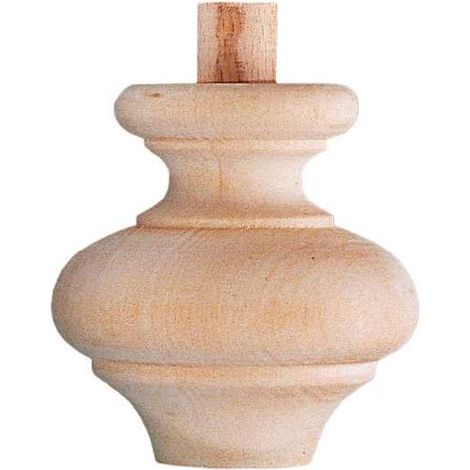 Piedi per Mobili in Faggio Naturale Grezzi - Ø 75 x 85 mm (1/2)