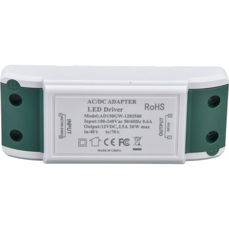 Zertifizierter 12V DC 30W 2,5A LED-Adapter, AC100-240V Konstantspannungsnetzteil, L30W-AD150GW-1202500 LED-Transformator (1/5)