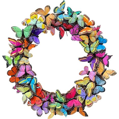 Guirlande Papillons - Décor Porte Extérieure Jardin - 30 cm - Pour Printemps Été - Papillons Artificiels - 1 Pièce (1/5)