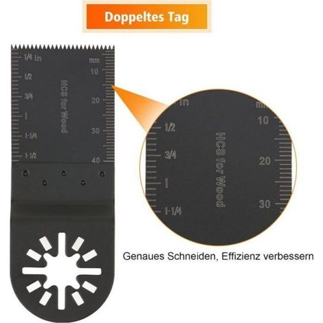20pcs Lames de Scie Oscillantes 34mm Universelles en Bimtal Kit pour Fein Multimaster Milwaukee Einhel (1/4)