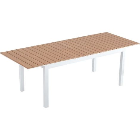 Table extensible de jardin 8 places en aluminium et bois MADEIRA