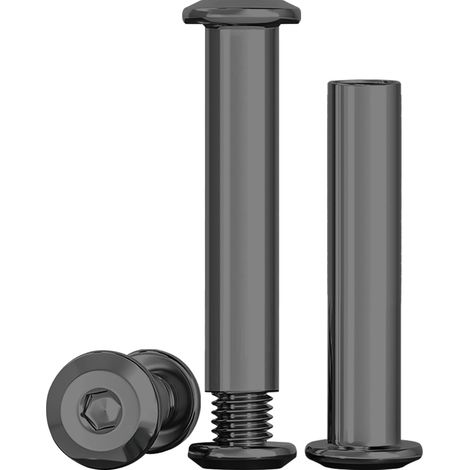 Lot de 10 vis de raccordement M8 en acier inoxydable A2 V2A - Noir - Écrou à douille M8 x 35 mm - Pour meubles, armoires, planches en bois (10 vis pour meubles, 10 écrous à manche) (1/5)