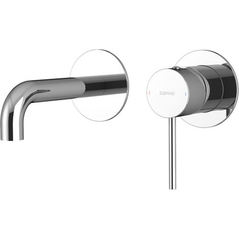 ULTRASAN Mitigeur lavabo 2 trous à encastrer, bec 15cm, chromé (1/2)