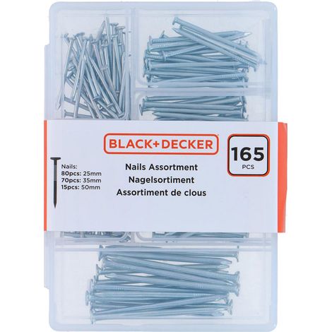 Surtido de Clavos 165 Piezas Black+Decker (1/2)