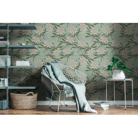 A.S. Création Drawn Into Nat 394322 Vliestapete Blumen / Floral 10.05 x 0.53 m Blau Wohnzimmer Schlafzimmer Büro (1/5)