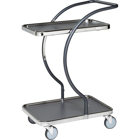 Kongamek C-Line Tischwagen in grau mit 2 Böden 595x360mm Ladefläche (1/4)