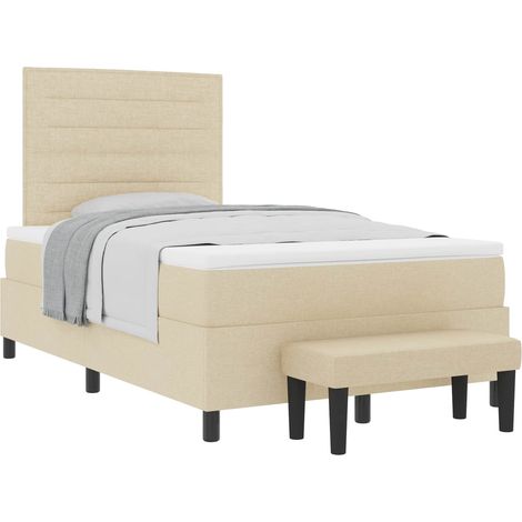 Maison Exclusive - Letto a molle con testiera Crema 120 x 190 cm Tessuto