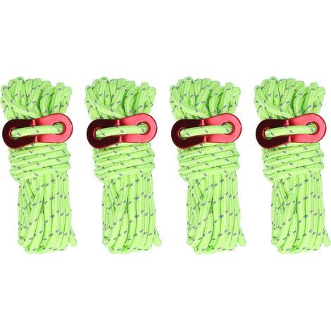 4 Cordes de Tente Réfléchissantes 4mm Haute Résistance pour Camping Léger, Randonnée et Hamac Extérieur (1/5)