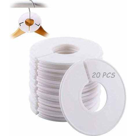 Séparateurs De Porte-Vêtements Rond 20 Pièces Cintres De Diviseur De Support Séparateur De Cintres De Garde-Robe Diviseur De Garde-Robe De Placard Pour Vêtements De Distinction De Taille De Vêtements, (1/5)