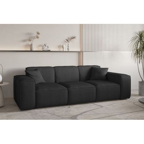 Sofa Designersofa CELES PREMIUM 3-Sitzer in Stoff Scala Schwarz (1/5)