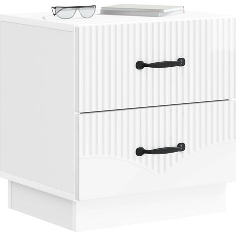 Maison Exclusive - Armadio da Notte con cassetto Bianco Lucido 43 x 34,5 x 44,5 cm