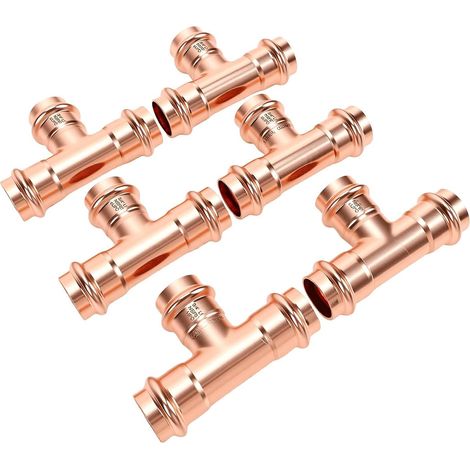 3,4-Zoll-Kupfer-Crimp-T-Stück, 3-Wege-Anschluss (1/5)