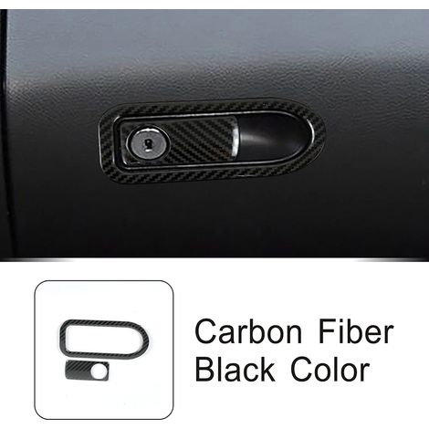 (Couleur fibre de carbone) Garniture décorative de cadre de commutateur de boîte à gants en acier inoxydable, compatible avec Mercedes-Benz Classe C W205 (2015-2018) - Style intérieur (1/5)