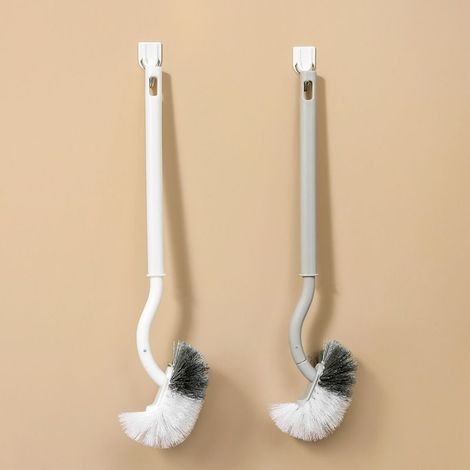 Brosse de toilette, brosse de nettoyage à long manche, brosse puissante de toilette domestique en plastique, artefact de nettoyage domestique (type suspendu) (1/5)