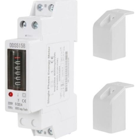 [JAMAIS UTILISÉ] Compteur Electrique Consommation 1P 5 (32) A Compteur d'Énergie Monophasé Din Rail Compteur d'énergie kWh 220V (Comptage Électronique) (1/4)