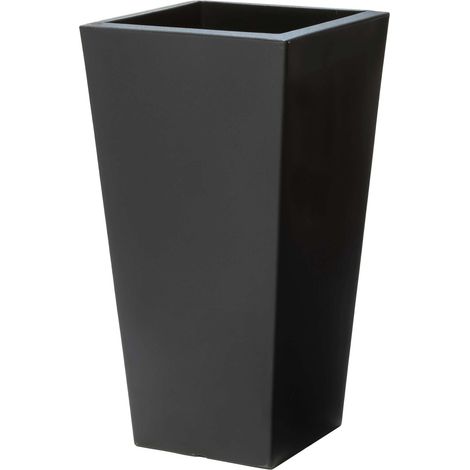 Step2 Tremont Pot De Fleur - Carré Et Grand - Onyx Noir Jardinière Balcon Léger Et Facile À Déplacer - Plastique Rotomoulé - 38,1 X 38,1 X 71,1 Cm (1/5)