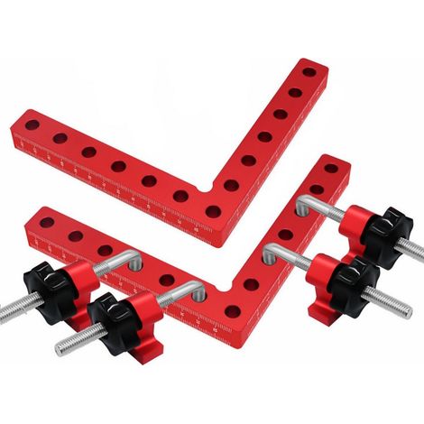 Jeu d’équerres de positionnement angle droit 90°, butées de serrage en aluminium, outil pour assemblage meuble, menuiserie bricolage