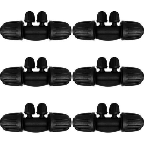6 Pièces 4-Voies Raccord de Tuyau D'Irrigation pour Tube 13/16 mm à 4/7 mm, Connecteur de Tuyau en T Barbelé, Connecteur (1/5)