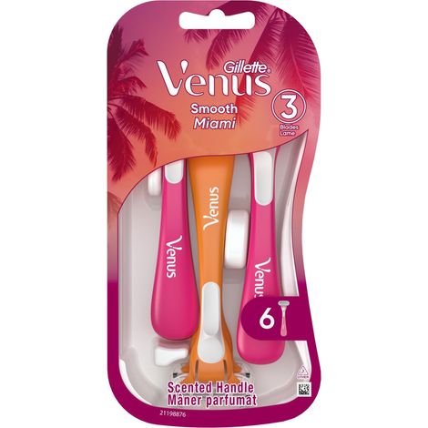 Maquinilla de afeitar desechable Gillette Venus Smooth Miami, 6 unidades. (1/5)
