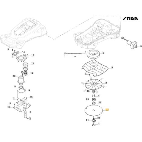 Scheibe ORIGINAL STIGA a7500 rtk Roboter-Rasenmäher 122465667/0