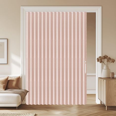Rideau 100 % occultant - Système de rails - Porte pliante invisible avec système magnétique - Pour chambre à coucher et salon - Avec système de rails - Rose - 180 x 201 cm (l x H) - 1 pièce (1/5)