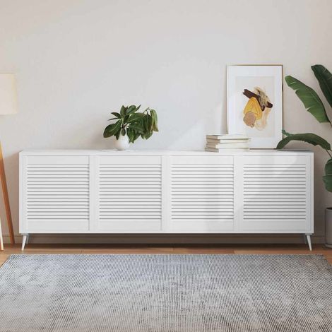 vidaXL Portes d'armoire à persiennes 4pcs blanc 61,5x59,4cm pin massif (1/5)