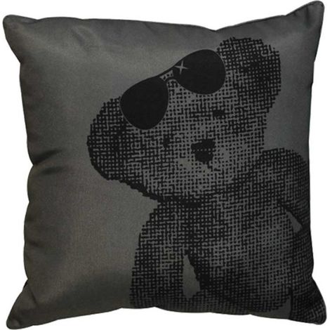 Coussin Déco "Lulu Bear" 40x40cm Anthracite