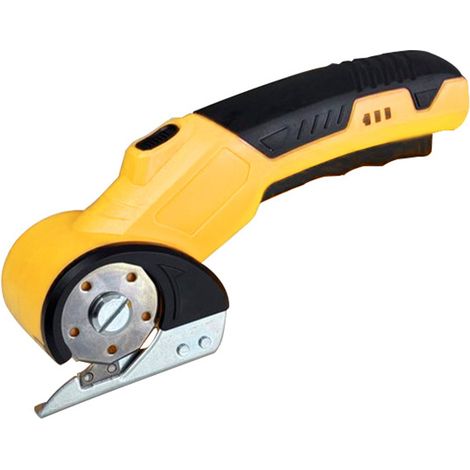 Piccole e pratiche forbici elettriche per abiti, portatili per tagliare e rifinire per uso domestico - gialle (1/2)