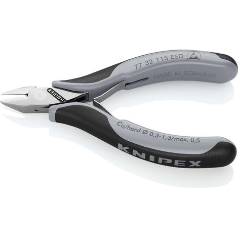 KNIPEX 77 32 115 ESD Tronchesi laterali per elettronica ESD con cerniera passante con manici multicomponente 115 mm