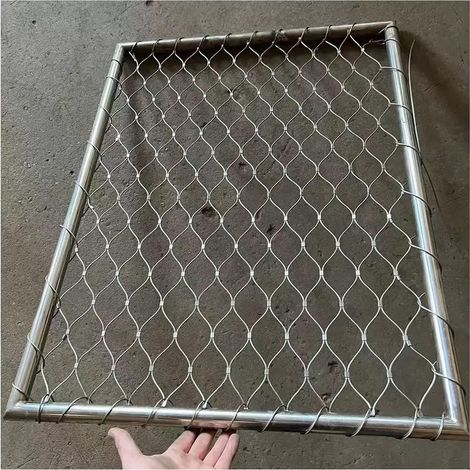 Grille métallique en toile inox pour garde-corps extérieur – Maille 7 cm, diamètre 1,5 mm – Filet de séparation pour clôture de jardin (0,8x5 m) (1/4)