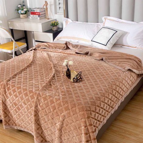 Couverture - Velours Lait - 100 x 150 cm - Pour Canapé Lit Picnic Extérieur - 1 Pièce (1/5)