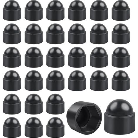 30 Pièces Cache Écrou M12,Cache Boulon,Cache Vis Noir Protecteur (1/5)
