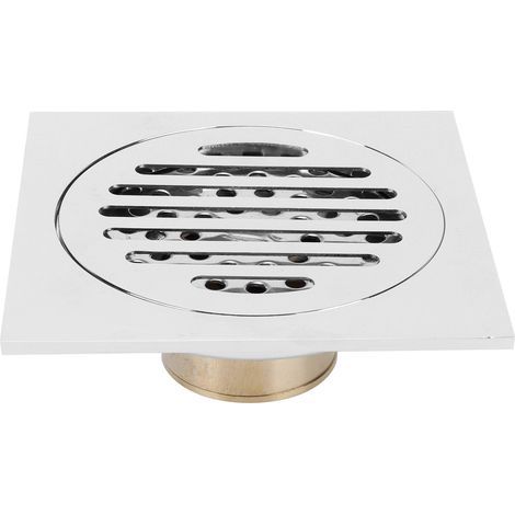 Drain carré en cuivre 10x10cm, douche de sol, anti-insectes, étanche, pour salle de bain et maison (1/3)