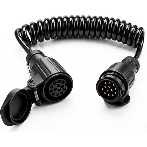 Adaptateur de Prise de remorque 13 Broches 2 mètres mâle vers Femelle 13 Broches vers 13 Broches câble Faisceau de câblage pour Voitures SUV camions remorques caravanes Camping-Cars vélos (1/5)