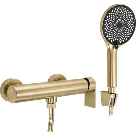 Wandmontierte Duscharmatur mit Handbrause, Farbe: Hunter Gold, gebürstet (1/5)