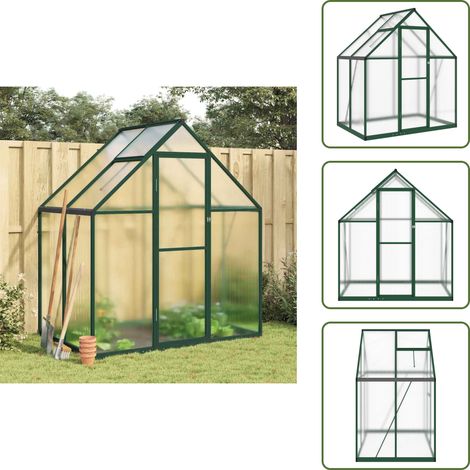 Serre avec cadre de base vert 169x114x195 cm aluminium - Serre De Jardin - Serre Portable - Serre En Polycarbonate - Abri Jardin - Protection Plante