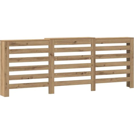 Cache-radiateur en bois d'ingénierie avec étagère style moderne 205 x 21,5 x 83,5 cm en bois chêne artisanal (1/5)