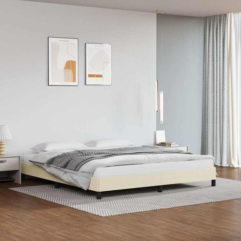 Cadre de lit sans matelas-Structure de lit crème 180x200 cm similicuir (1/5)
