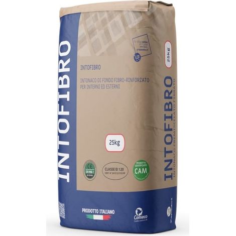 Intofibro intonaco di fondo fibrorinforzato per interni ed esterni 25 Kg