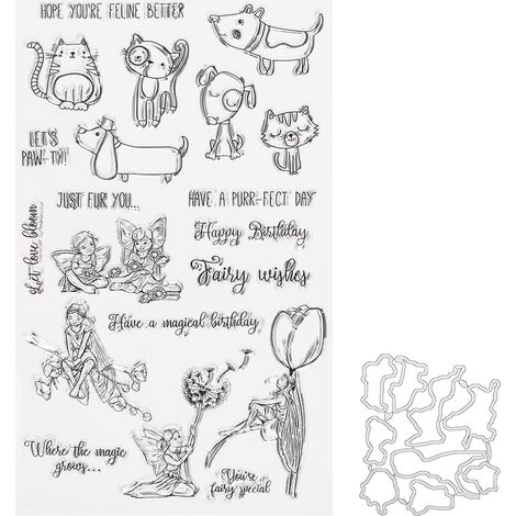Tampon en caoutchouc transparent DIY pour animaux de compagnie, idéal pour scrapbooking et collections artisanales. (1/5)