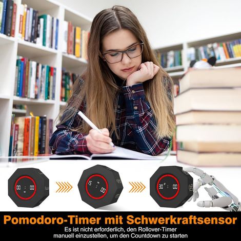 Minuteur Visuel Timer ricaricabile Gravité Pomodoro Compte à Rebours Réglage Volume Idéal Apprentissage Fitness Cuisine Noir-AUTRES (1/4)