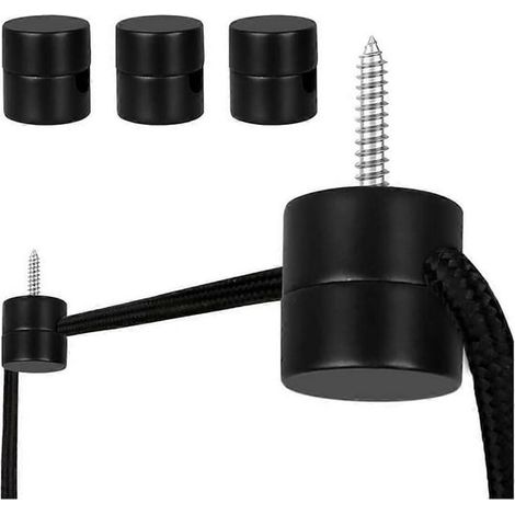 Lot de 3 crochets de plafond pour suspensions lumineuses, crochets de plafond, noirs (1/2)