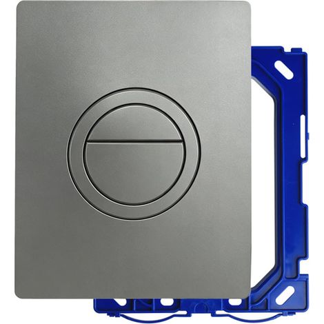 Remplacement de plaque de commande de chasse d'eau, panneau pour réservoir encastré à double débit, pièce de rechange pour économie d'eau pour WC suspendu (gris) (1/5)