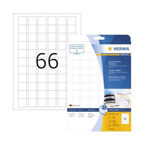 Herma Inkjet Etik. w. 25,4x25,4 25 Blatt DIN A4 1650 Stück 8831 (1/3)