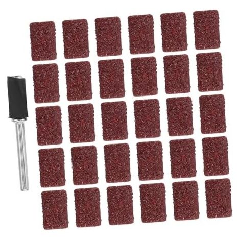 Manicotti abrasivi grana 80 con gambo da 3,17 mm – 100 pezzi. Cinghie abrasive per utensili rotanti, accessori per levigatrici a tamburo su legno, metallo e scultura. (1/5)