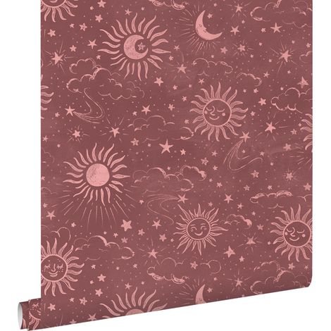 papier peint ciel étoilé rouge bordeaux - ESTAhome (1/5)