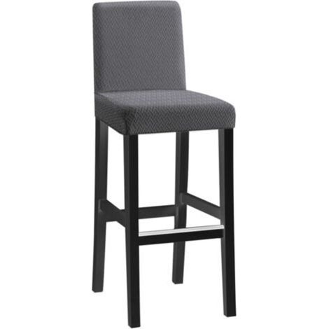 4pcs short back long checkered jacquard chair covers - dark grey, one-piece stretch chair covers, modern and durable, suitable for home hotel restaurant banquet kitchen decoration (1/5)