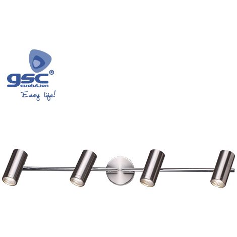 Regleta techo 4 focos GU10 niquel satin GSC 0705206