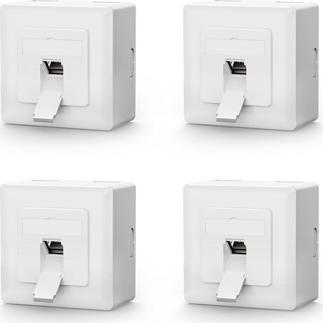 CAT6A Network Socket, 1 RJ45 LAN Port, Recessed Or Apparent, Shielded 10Gbps 500MHz, PoE Compatible, CAT6/CAT5, EIA/TIA T568A (1/5)